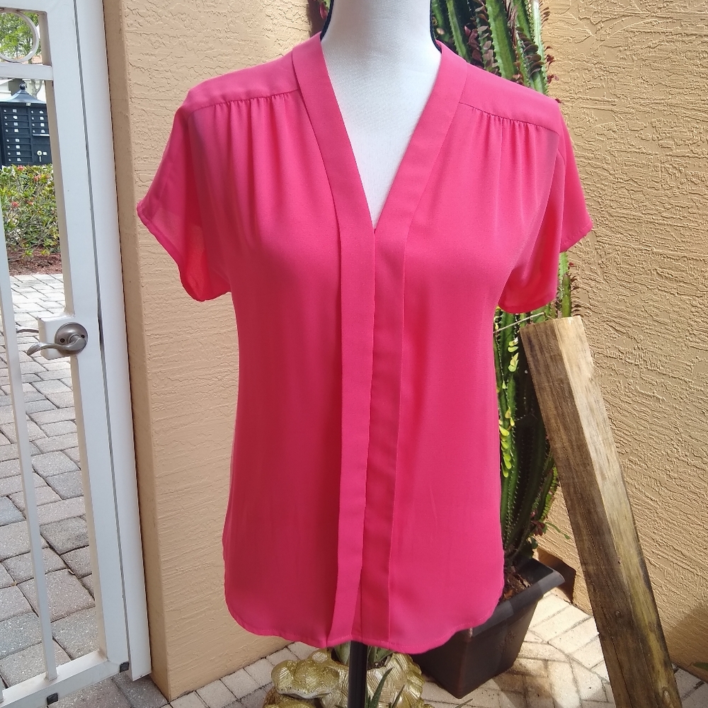 Orange Short Sleeve Blouse